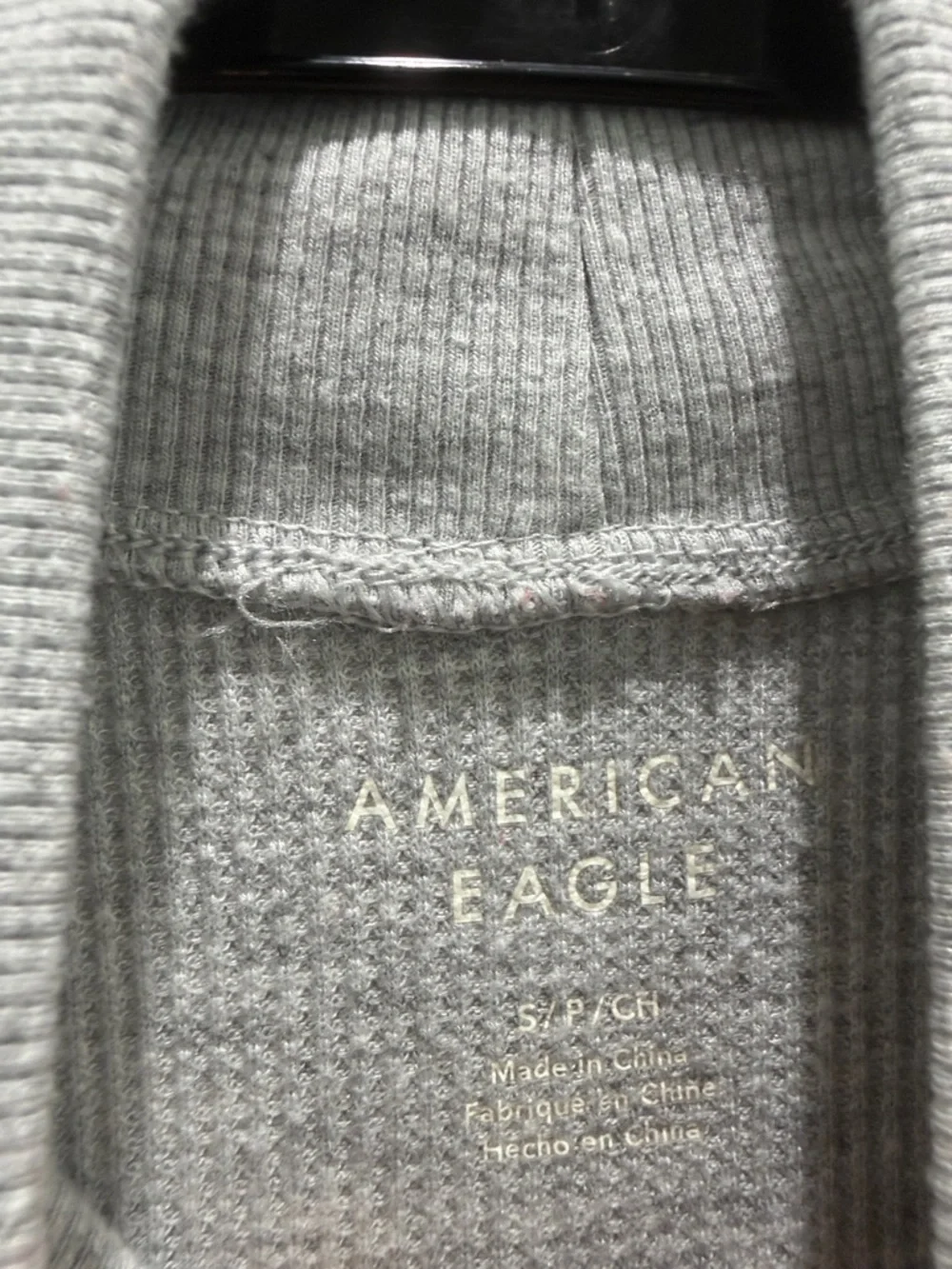 American Eagle Outfitters Light Gray Ribbed Mock Neck Top